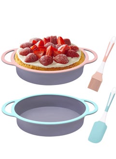 Round Cake Pans Silicone Baking Pan Round Silicone Cake Mold for Layer Cake Cheese Cake and Rainbow Cake 9 Inch Cake Pans Easy to Move Set of 2 Cake Pan