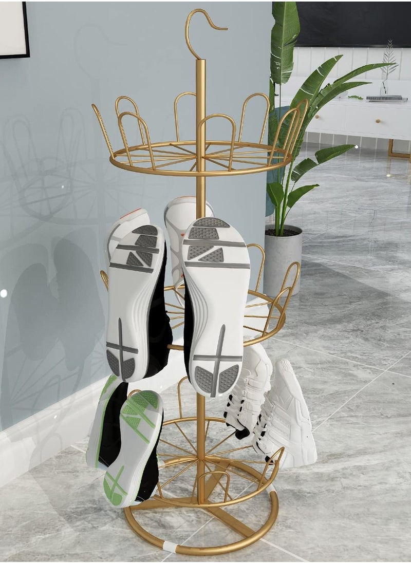 DubaiGallery - Nordic gold iron art shoe rack household outdoor balcony simple slipper rack creative hotel home stay drying rack - Image 1