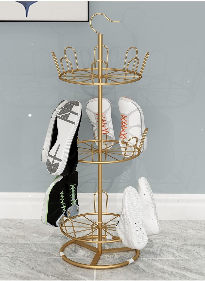 DubaiGallery - Nordic gold iron art shoe rack household outdoor balcony simple slipper rack creative hotel home stay drying rack - Image 1