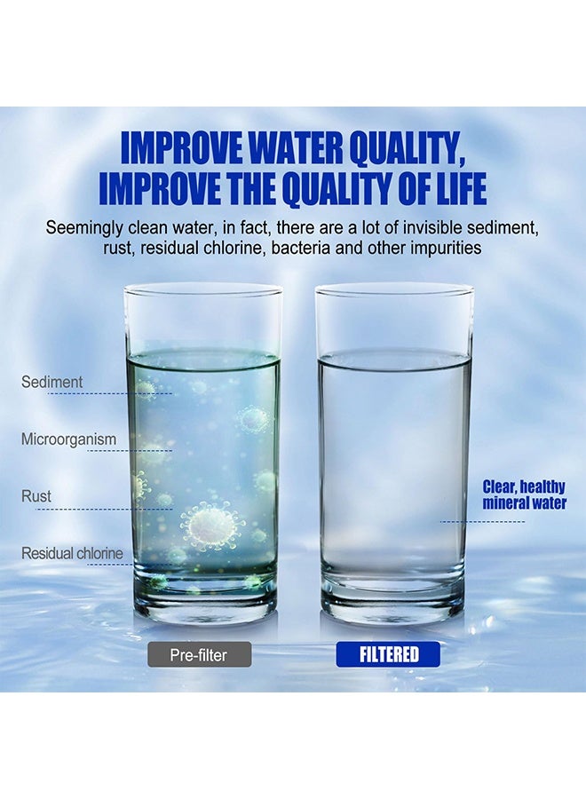 تِلْسِل فلتر صنبور يدور 360 درجة، فلتر حوض صنبور مياه مكون من قطعتين و5 خراطيش سهلة التركيب، منقي نظيف، فلتر صنبور المطبخ للحمام والمطبخ، معظم الصنابير - Image 3