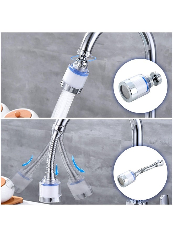 تِلْسِل فلتر صنبور يدور 360 درجة، فلتر حوض صنبور مياه مكون من قطعتين و5 خراطيش سهلة التركيب، منقي نظيف، فلتر صنبور المطبخ للحمام والمطبخ، معظم الصنابير - Image 5