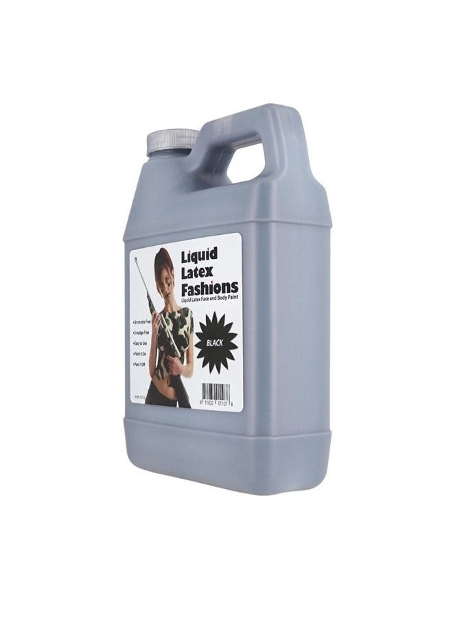 Liquid Latex Fashions - Black 32 Oz - Liquid Latex Body Paint, Ammonia Free No Odor, Easy On and Off, Cosplay Makeup, Creates Professional Monster, Zombie Arts - Image 1