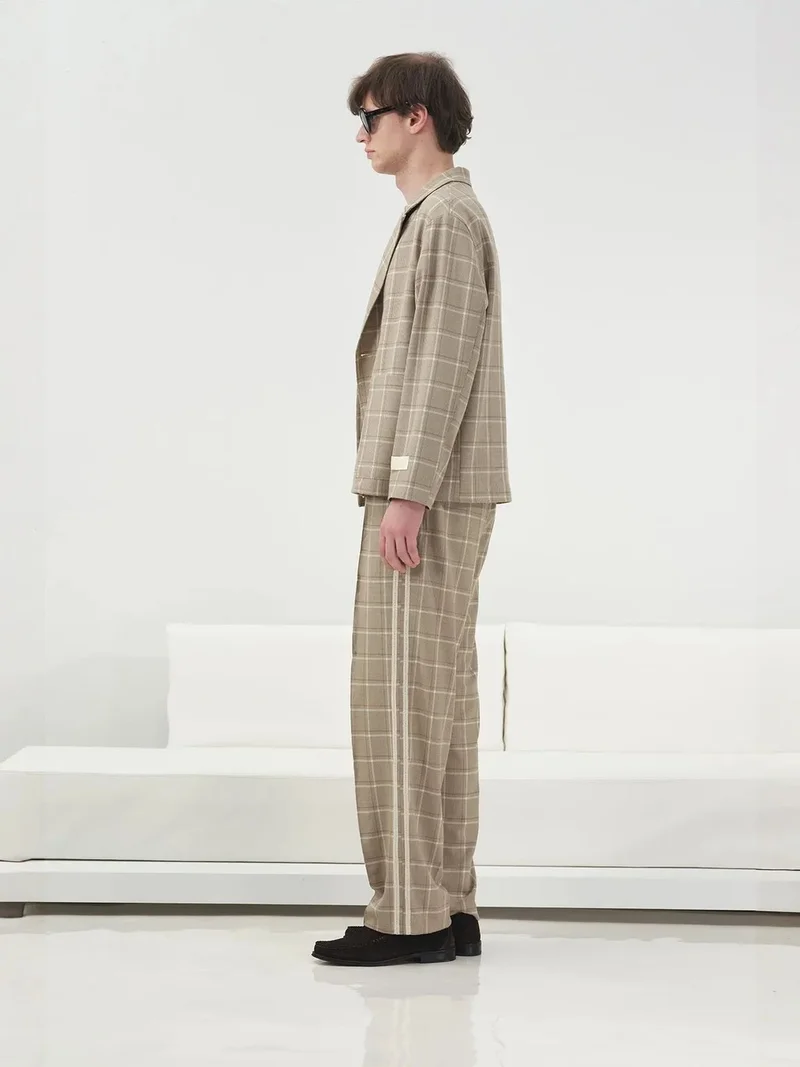 Giesto GIESTO Polyviscose Checked Jacket with Pockets