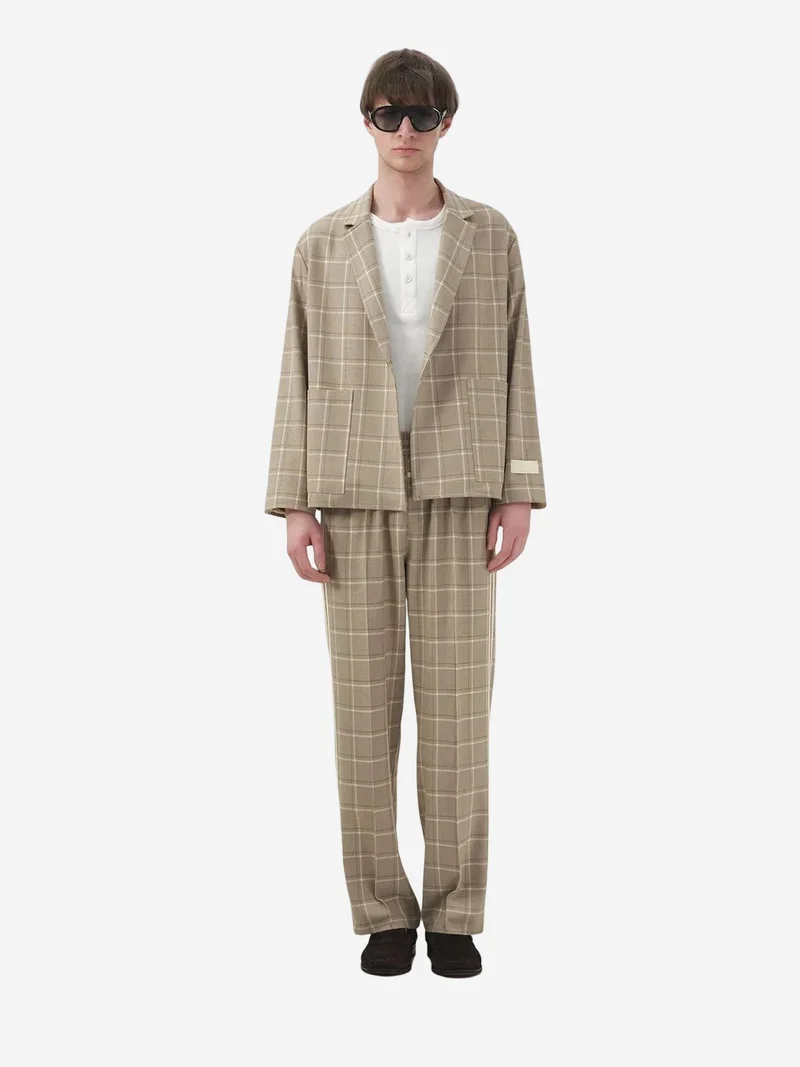 Giesto GIESTO Polyviscose Checked Jacket with Pockets