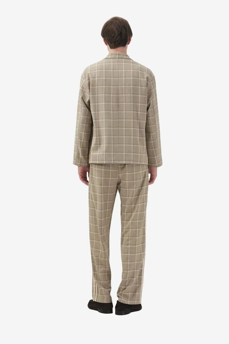 Giesto Beige Natural GIESTO Polyviscose Checked Jacket with Pockets for Men | Best Price UAE