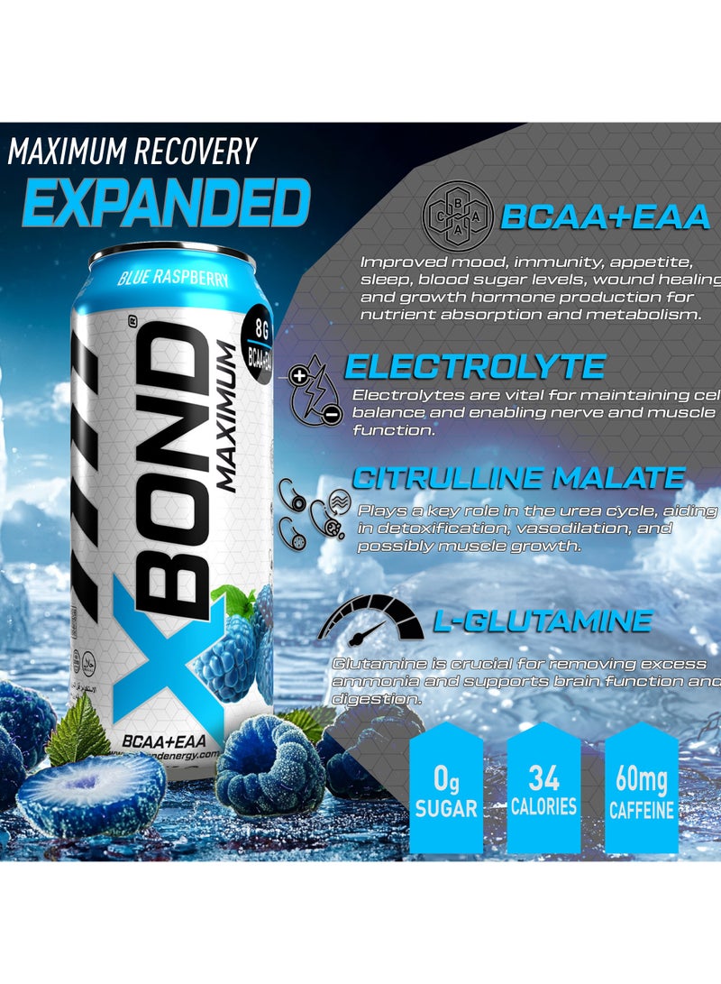 Xbond X-bond 8g Bcaa/eaa Blue Raspberry Maximum Recovery Expanded Maximum Amino Drink Bcaa + Eaa Electrolytes Drink 473 Ml - Image 4