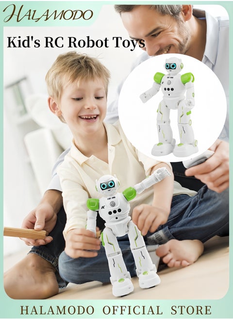 Kid's RC Robot Toys Gesture Sensing Programmable Rechargeable Remote Control Robot with Infrared Controller Dancing Singing Talking Kit Robot for Boys Girls as Birthday Gift