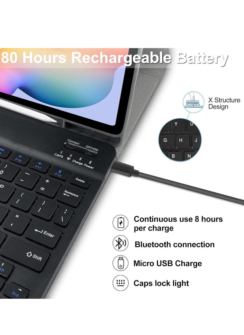 ELTRAZONE New Keyboard Case Compatible for Samsung Galaxy Tab S6 Lite 10.4'' (SM-P610/P615/P613/P619, 2020/2022) – Business Leather Folio Cover with Detachable Magnetic Wireless Keyboard, Premium Protection & Stand - Image 4