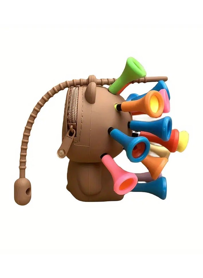 general Golf cartoon doll bear ball tee insert small ball bag golf ball storage bag can be easily hung on the side of the golf bag or on the belt - Image 3
