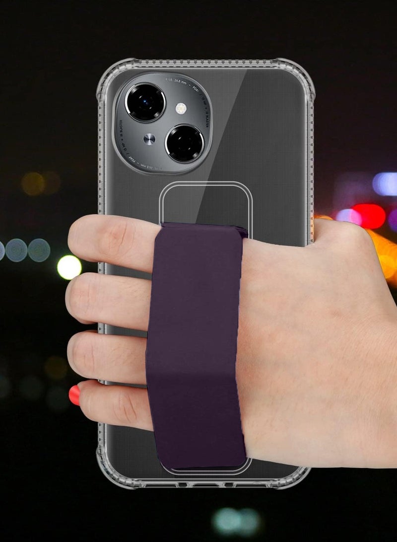 Wtech Tecno Spark Go 1 4G 2024 TPU Hand Grip Air Pillow Case Cover - Clear/Eggplant Purple - Image 2