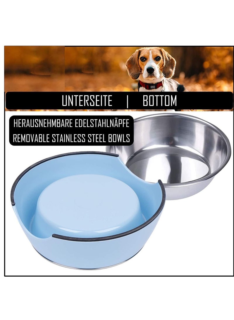 Non Slip Stainless Steel Bowl For Dog Cat Pet Bowl Universal Pet Water and Food Bowls Blue Medium - Image 2