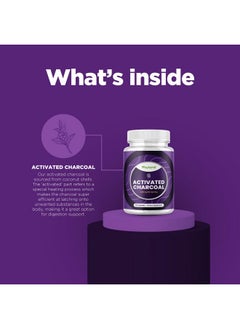 Phytoral Extra Strength Activated Charcoal Pills - 1200mg Per Serving Activated Charcoal Capsules for Digestive Health & Occasional Upset Stomach Relief for Adults - Coconut Charcoal Supplement - 3 Month  - Image 5