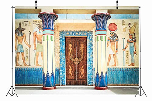 BELECO 9x6ft Fabric Egyptian Backdrop Ancient Egyptian Writing Pharaoh Hieroglyphics Egypt Photography Backdrop Wall Mural Ancient Egypt Theme Party Decorations Portrait Photoshoot Background Props - Image 3