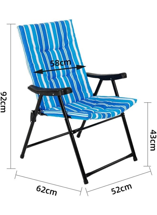 Generic - Camping Foldable Beach Chair，Camping Chair for Adults，Lightweight Portable Backpack Chair with Hard Armrest,for Outdoor/Lawn/Trip/Picnic - Image 1