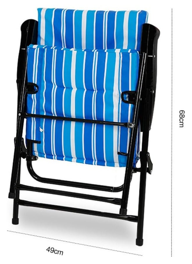 Generic - Camping Foldable Beach Chair，Camping Chair for Adults，Lightweight Portable Backpack Chair with Hard Armrest,for Outdoor/Lawn/Trip/Picnic - Image 1