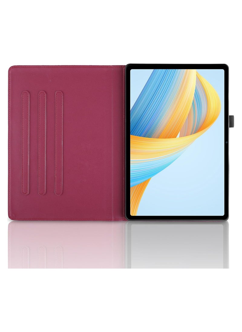Case Compatible with Honor Pad X9a 11.5 inch 2025, 360 Degree Rotating Stand PU Leather Flip Folio Tablet Case Tree of Life Embossed Shell Shockproof Cover (Red)
