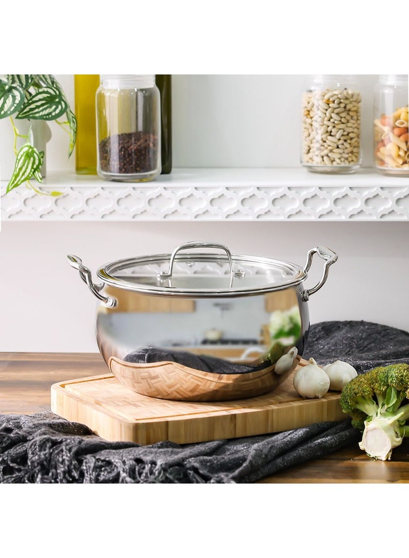 Chef's Delight طقم طهي ثلاثي لذيذ من شيف دلايت 32 سم - أواني طهي ثلاثية متميزة متينة وأنيقة مثالية للطهي البطيء واليخنات والبرياني والطهي اليومي - Image 4
