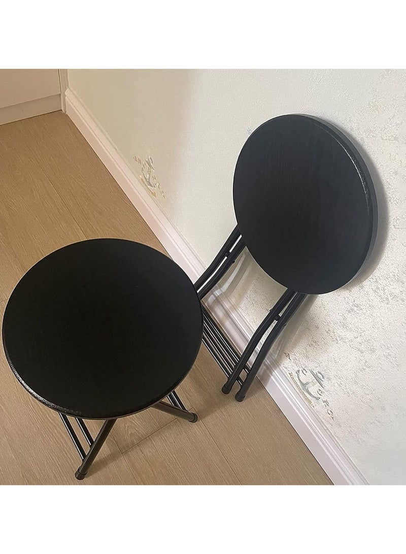 VITION Portable Folding Stool, Counter Folding Stool, Foldable Round Stool for Kids Adult Kitchen Dorm Playroom Home Gardening (Brown) - Image 4