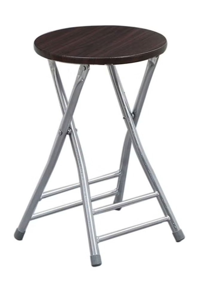 VITION Portable Folding Stool, Counter Folding Stool, Foldable Round Stool for Kids Adult Kitchen Dorm Playroom Home Gardening (Brown) - Image 1