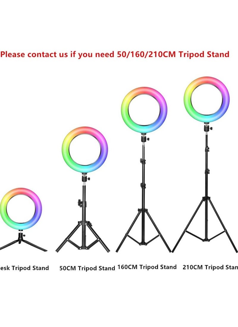 MIGOFAST Ring Light with Tripod Stand & Phone Holder |13 inch Selfie LED Ringlight Dimmable Desktop Lamp 40 Colors RGB Tall Circle Light for Camera Makeup Video YouTube TikTok Live Streaming MJ-33  - Image 4