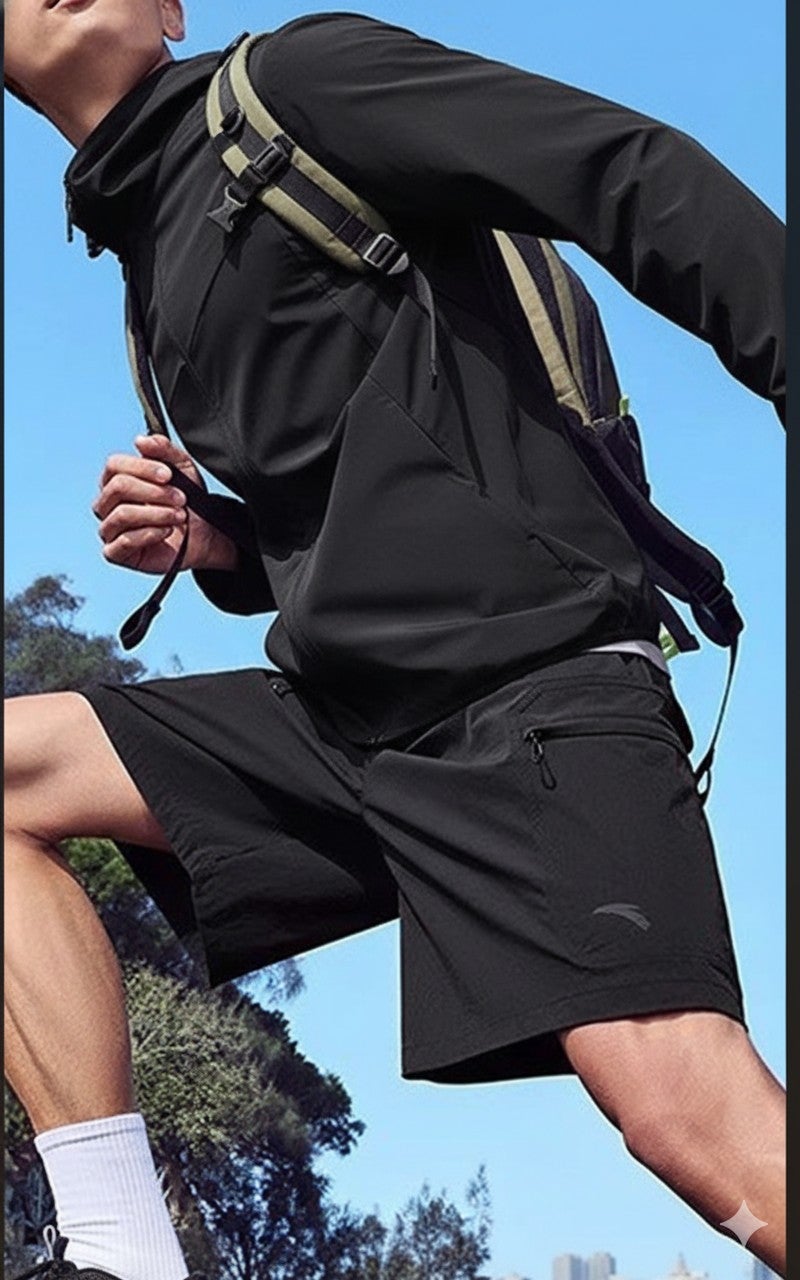 انتا جاكيت خفيف منسوج خارجي أسود - Image 5