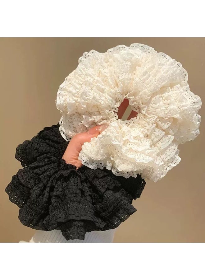 مجموعة أربطة شعر حريرية أربطة شعر مرنة دانتيل ناعم أربطة شعر لطيفة - Image 4