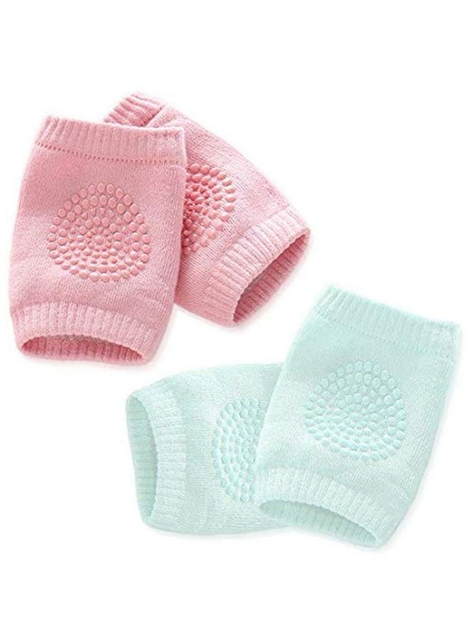 2V BROTHERS - 2 Pairs Baby Knee Pads For Crawling Antislip Padded Stretchable Elastic Cotton Soft Breathable Comfortable Knee Cap Elbow Safety Protector - Image 1