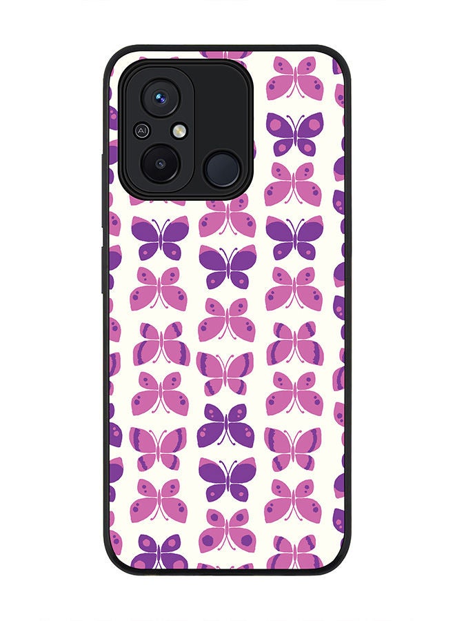 Stylizedd Rugged Black edge case for Xiaomi Redmi 12C 4G, Slim fit Soft Case Flexible Rubber Edges Anti Drop TPU Gel Thin Cover -  Sweet Butterfly - Image 1