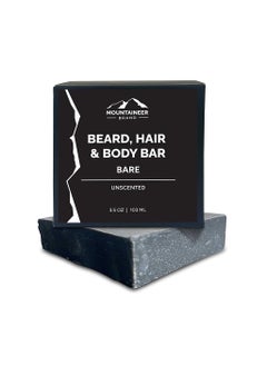 Mountaineer Brand Beard Hair and Body Bar  Mens Bar Soap for Women too  All Natural Beard Shampoo  Conditioner  Face Wash  Body Scrub  For Sensitive Skin  Handcrafted Unscented 4oz