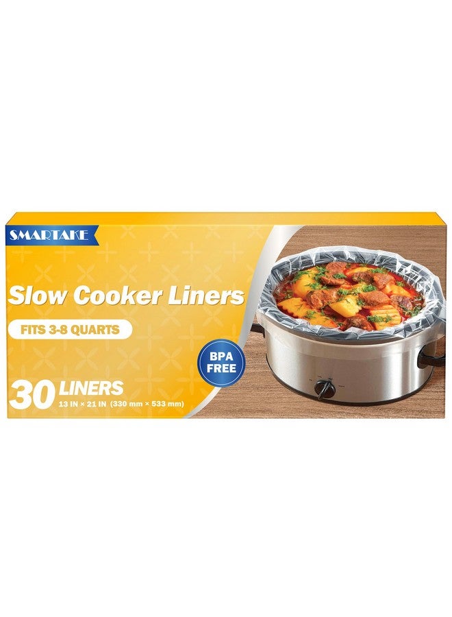 SMARTAKE Slow Cooker Liners, Crockpot Liner 13"X 21" Crockpot Liners Disposable Crock Pot Bags, Fit 3Qt To 8Qt For Slow Cooker, Crockpot, Cooking Trays, Suitable For Oval & Round Pots, 30 Liners - Image 1