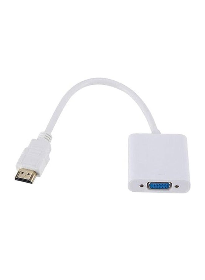 HDMI Male To VGA Female Adapter-White  - Image 1
