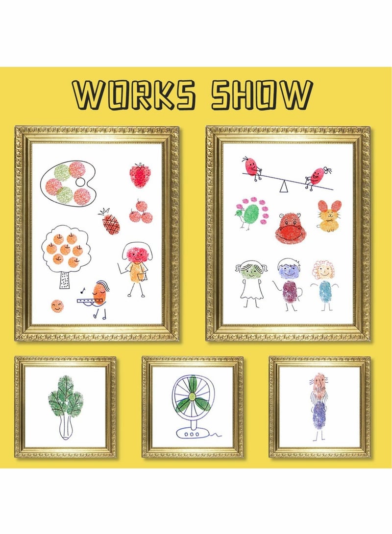 Captaintech Finger Painting Kit, 12 Pattern Stamps 25 Color Printing Pads Washable Colors Finger Painting Easy to clean Non-toxic Children's Painting Toys - Image 3