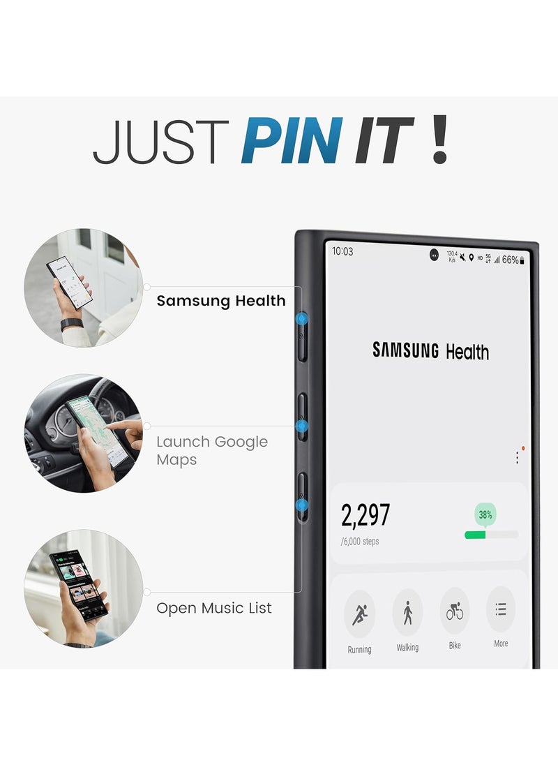 PITAKA - Carbon Case for Samsung Galaxy S24 Ultra Case 6.8 Inch Compatible with Mag Safe Protective S24 Ultra Case 1500D Aramid Fiber Made Pin Button Case - Black - Image 1