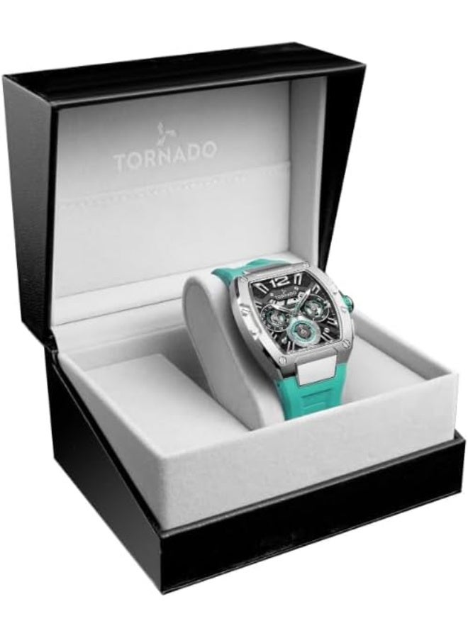 Tornado XENITH Men's VX9J, High Precision Japanese Quartz Movement Watch, Analog Display and Silicone Strap - T23105-SSHB, Green - Image 4