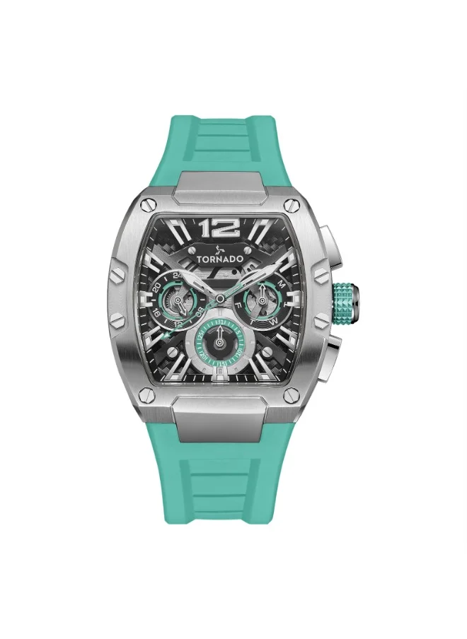 تورنيدو Tornado XENITH T23105-SSHB Men's Analog Display Watch & Silicone Strap Green