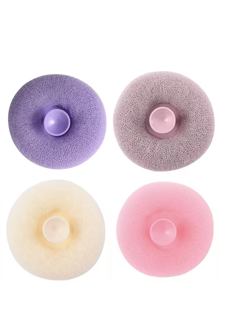 Lifenpure - Lifenpure® 4 Pcs shower ball bath sponge Silicone scrubber Assorted - Image 1