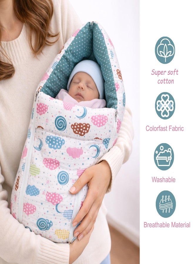 Fareto Combo of Baby Nest | Net with Bed | Carry Bag | 4 Pcs Bedding Set(0-6 Months) (Fullset_Nest) (FULLSET NEST Pista SPRIAL) - Image 4