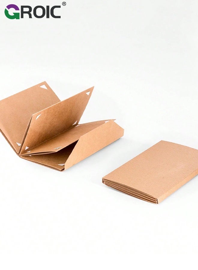 GROIC ألبوم صور قابل للطي، تخزين بطاقات بريدية فارغة مرسومة باليد، مجموعة صور قابلة للطي DIY كتاب ذكريات مصنوع يدويًا للاحتفال بالذكرى السنوية، التخرج، الزفاف، عيد الميلاد، ألبومات قصاصات أكورديون - Image 5