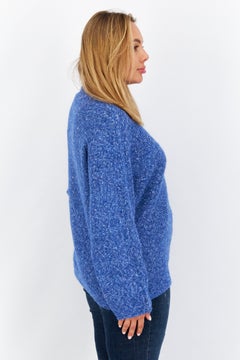 T Tahari Women High Neck Heather Sweaters, Blue  - Image 2