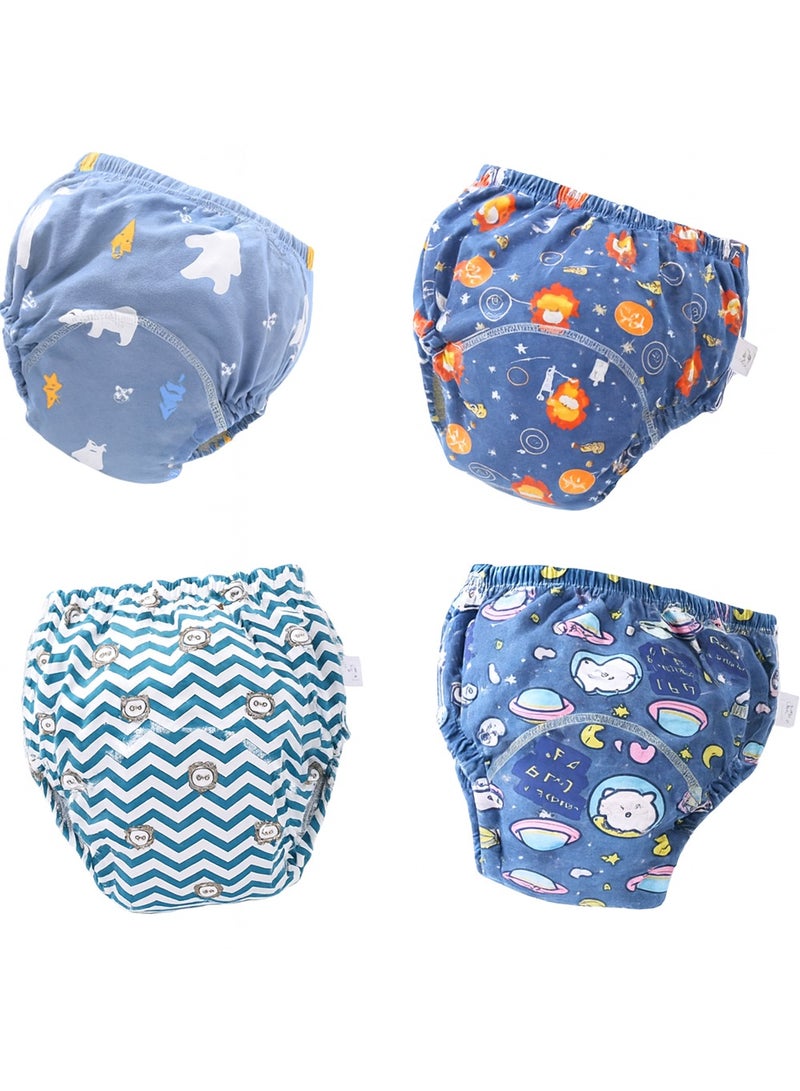 Eco Mom 4 Pieces Training Pants Strong Absorbent Toddler Potty Training Underwear for Baby and Toddlers UNISEX (6-Layers) 12KG-18KG (2-4 Years Old) LARGE, multi color - Image 1