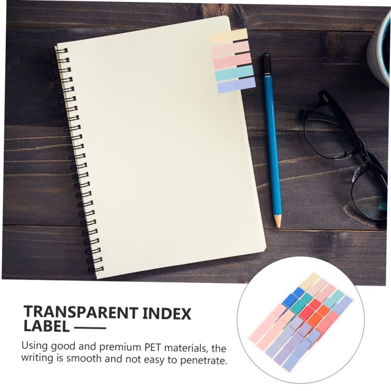 6 Translucent Pet Page Markers Office School Book Tabs Smooth Writable Sticky Index - Image 5