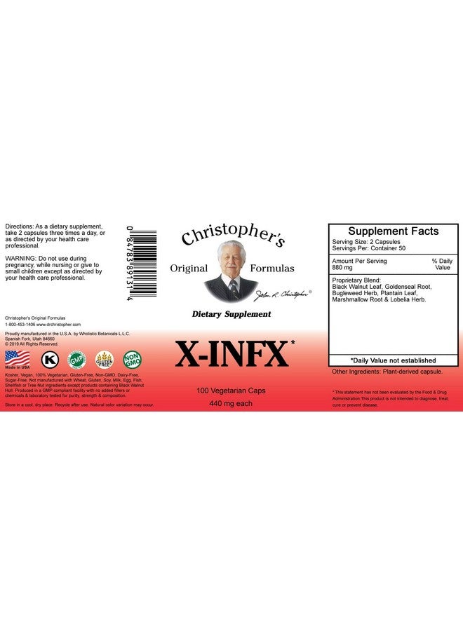 Christopher's Original Formulas X-INFX Formula, Natural Immune Support, 100 Caps - Image 3