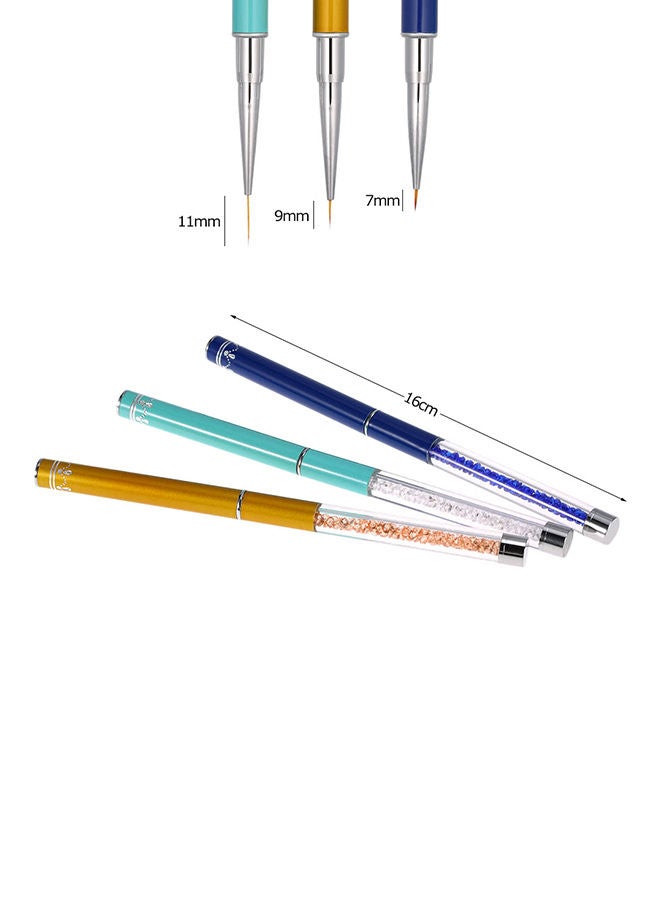 NIBEMINENT 3-Piece Nail Art Painting Brush Multicolour - Image 3