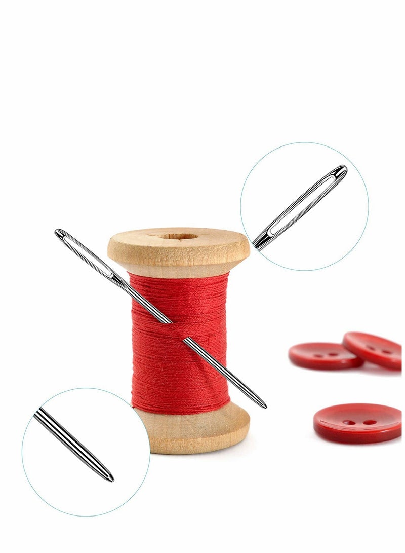 Large Eye Blunt Needles, Quality Stainless Steel Yarn Knitting Needles, Embroidery Needles for Brocade, and Sewing Needles, Crafting Knitting Weaving Stringing Needles (Silver - 12 Pieces) - Image 4