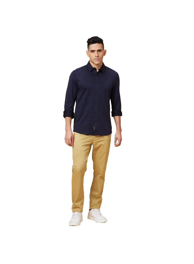 بيينغ هيومان Mens Navy Collared Long Sleeve Shirt