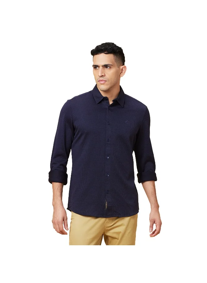 بيينغ هيومان Mens Navy Collared Long Sleeve Shirt