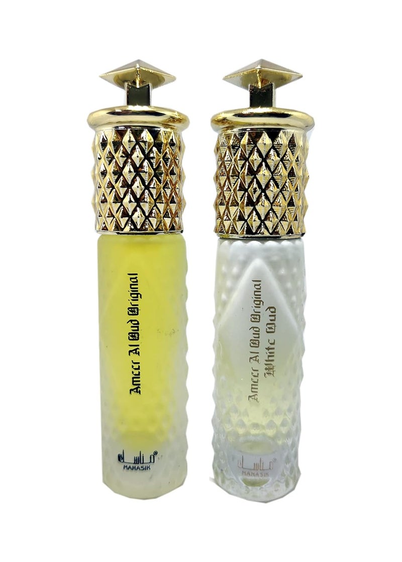 MANASIK AMEER AL OUD ORIGINAL AMEER AL OUD WHITE OUD Alcohol Free Concentrated Attar Roll On 6ml COMBO SET - Image 2