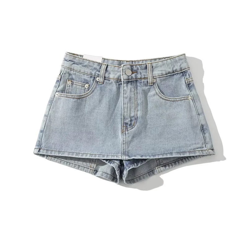 Spice Girl Retro High Waist Denim Culottes Women'S 2023 Summer Design Anti-Running A- Line Skirt - Image 1