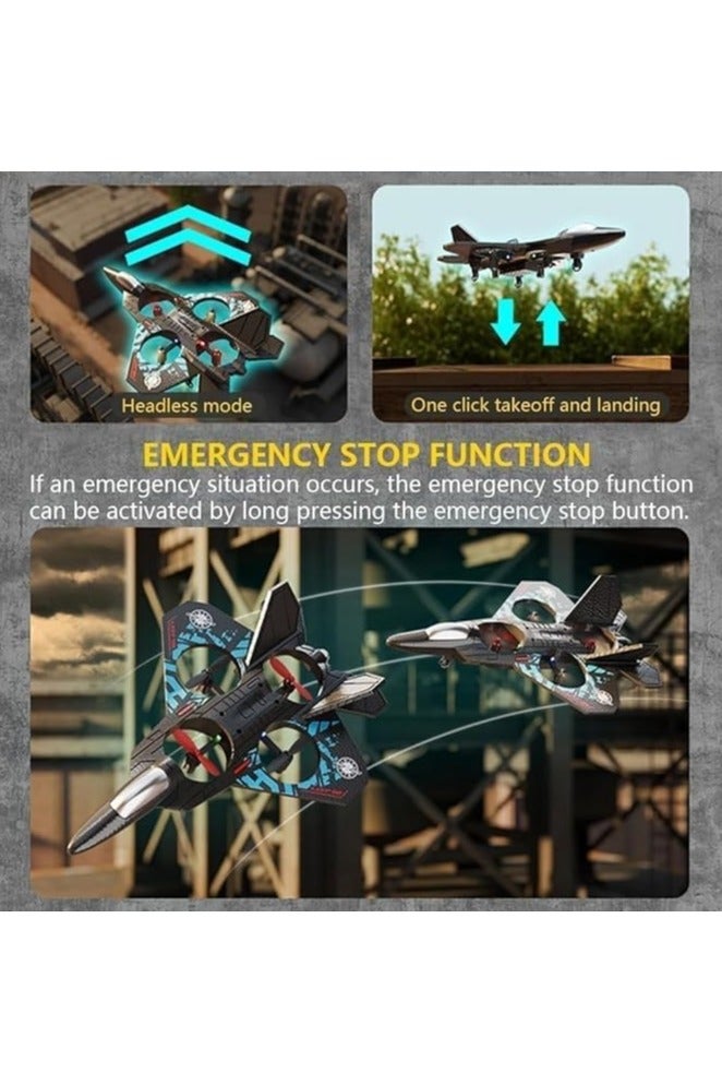 HAVEN RC Aeroplane 2.4GHz Remote Controlled with LED Night Lights, 6CH 6-Axis Gyro, USB Charging, One-Button Control, Stunt Roll, 80m Range – RTF Quadcopter Fighter Plane Toy for Beginners, Kids, Adults Indoor Outdoor - Image 2