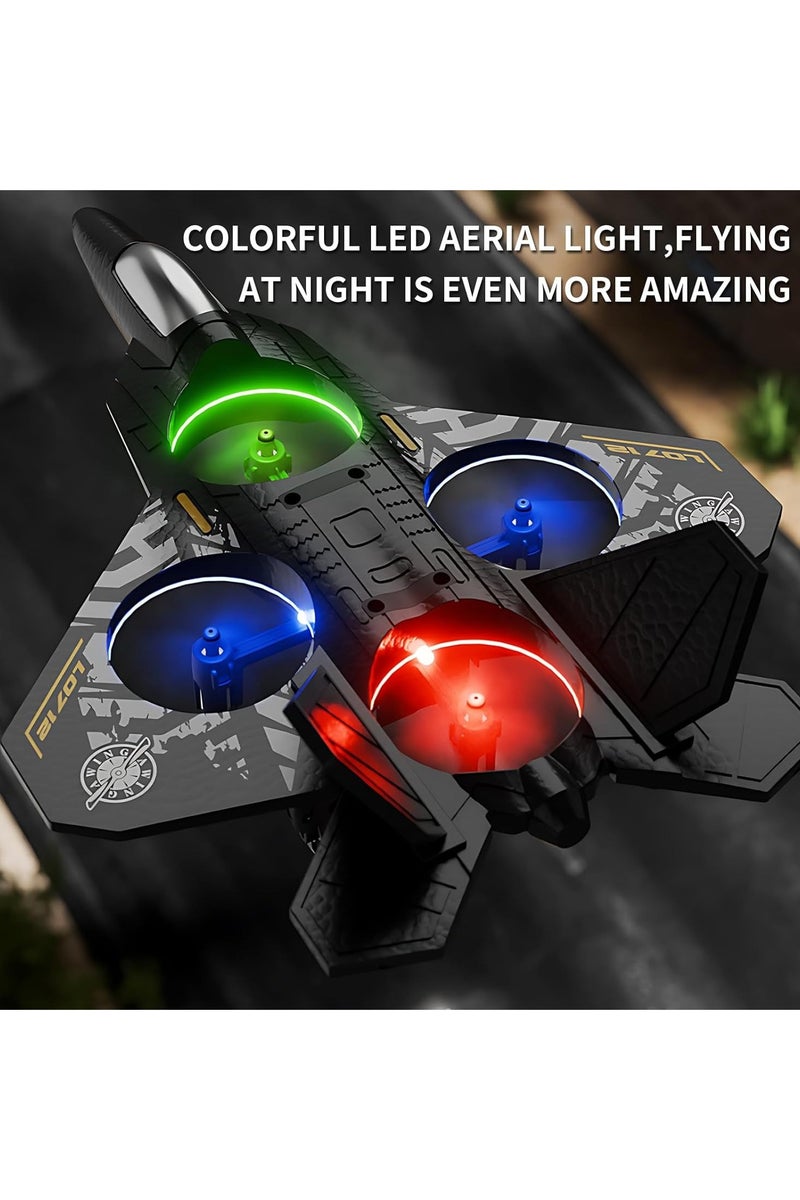 HAVEN RC Aeroplane 2.4GHz Remote Controlled with LED Night Lights, 6CH 6-Axis Gyro, USB Charging, One-Button Control, Stunt Roll, 80m Range – RTF Quadcopter Fighter Plane Toy for Beginners, Kids, Adults Indoor Outdoor - Image 5